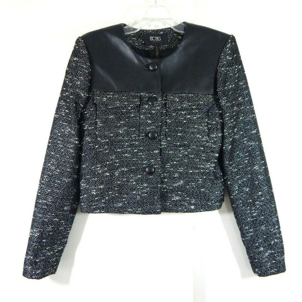 black BCBG PARIS jacket blazer wool blend 8